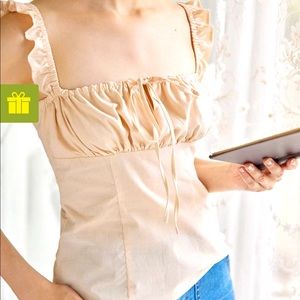 Simple Retro Sierra 100% cotton square collar tank top